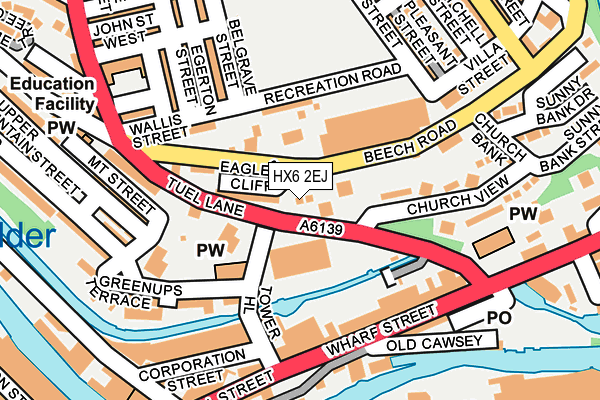 HX6 2EJ map - OS OpenMap – Local (Ordnance Survey)