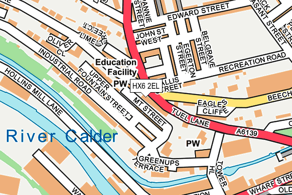 HX6 2EL map - OS OpenMap – Local (Ordnance Survey)