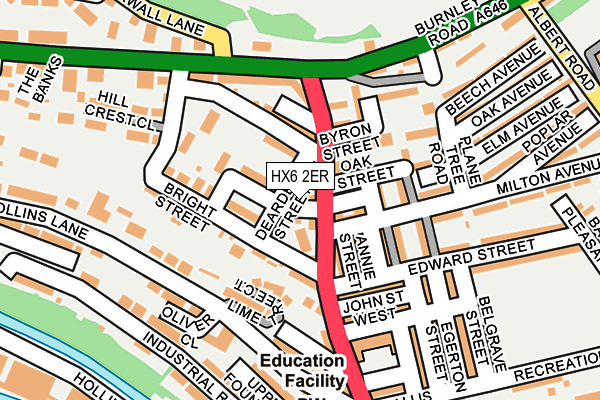 HX6 2ER map - OS OpenMap – Local (Ordnance Survey)