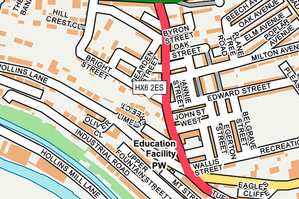 HX6 2ES map - OS OpenMap – Local (Ordnance Survey)