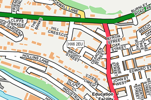 HX6 2EU map - OS OpenMap – Local (Ordnance Survey)