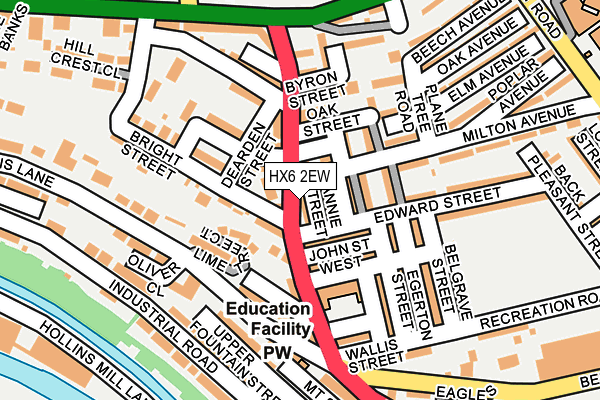 HX6 2EW map - OS OpenMap – Local (Ordnance Survey)