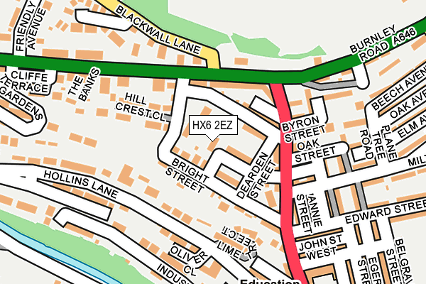 HX6 2EZ map - OS OpenMap – Local (Ordnance Survey)