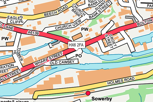 HX6 2FA map - OS OpenMap – Local (Ordnance Survey)