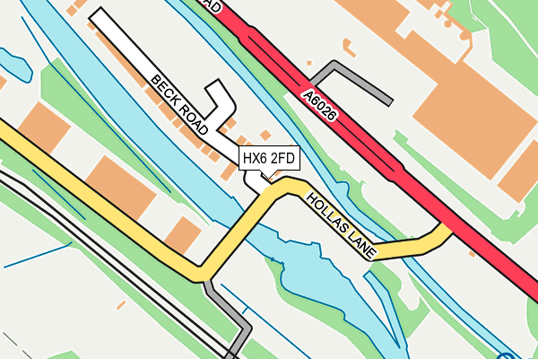 HX6 2FD map - OS OpenMap – Local (Ordnance Survey)