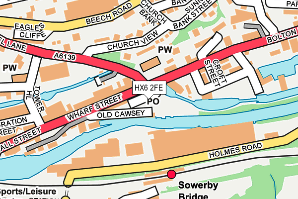 HX6 2FE map - OS OpenMap – Local (Ordnance Survey)