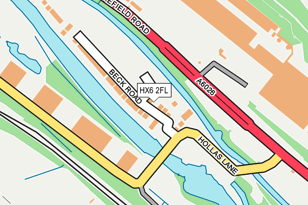 HX6 2FL map - OS OpenMap – Local (Ordnance Survey)