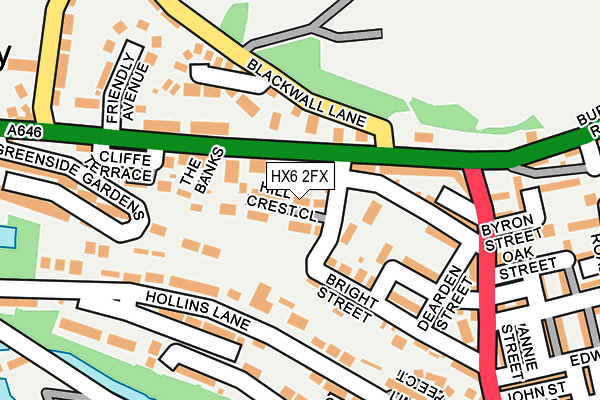 HX6 2FX map - OS OpenMap – Local (Ordnance Survey)