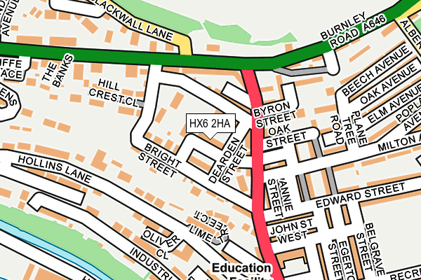 HX6 2HA map - OS OpenMap – Local (Ordnance Survey)