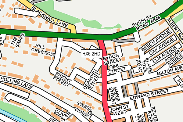HX6 2HD map - OS OpenMap – Local (Ordnance Survey)