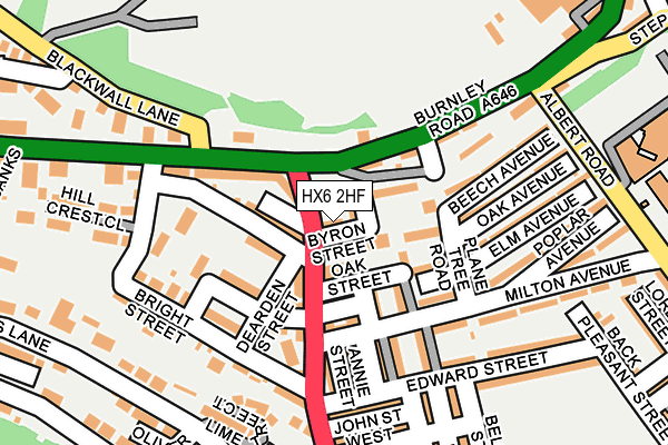 HX6 2HF map - OS OpenMap – Local (Ordnance Survey)