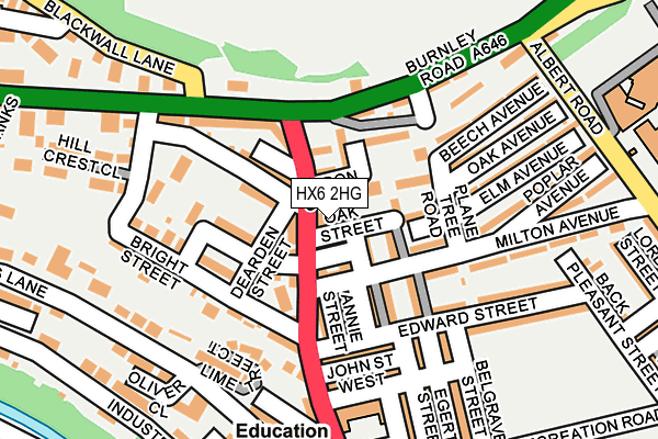 HX6 2HG map - OS OpenMap – Local (Ordnance Survey)