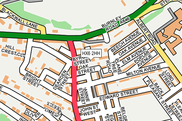 HX6 2HH map - OS OpenMap – Local (Ordnance Survey)