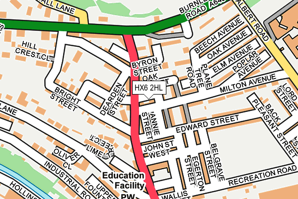 HX6 2HL map - OS OpenMap – Local (Ordnance Survey)