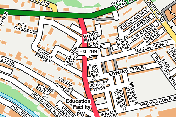 HX6 2HN map - OS OpenMap – Local (Ordnance Survey)