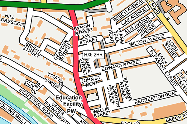 HX6 2HR map - OS OpenMap – Local (Ordnance Survey)