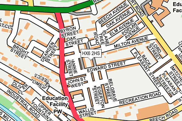 HX6 2HS map - OS OpenMap – Local (Ordnance Survey)
