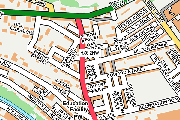 HX6 2HW map - OS OpenMap – Local (Ordnance Survey)