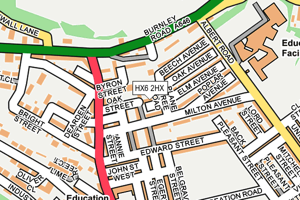 HX6 2HX map - OS OpenMap – Local (Ordnance Survey)