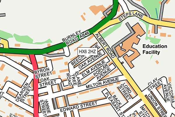 HX6 2HZ map - OS OpenMap – Local (Ordnance Survey)