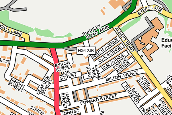 HX6 2JB map - OS OpenMap – Local (Ordnance Survey)
