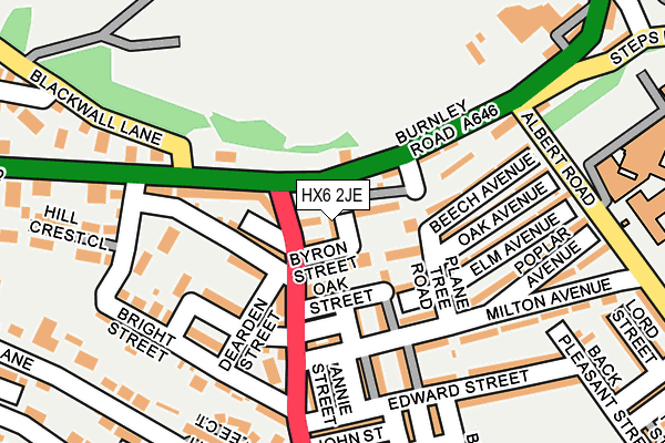 HX6 2JE map - OS OpenMap – Local (Ordnance Survey)