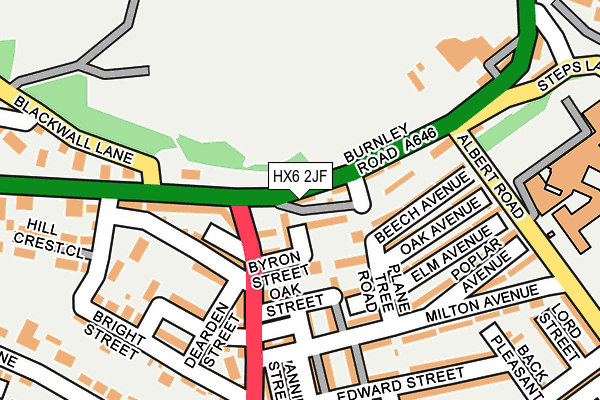 HX6 2JF map - OS OpenMap – Local (Ordnance Survey)