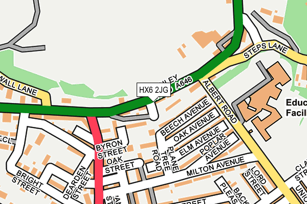 HX6 2JG map - OS OpenMap – Local (Ordnance Survey)
