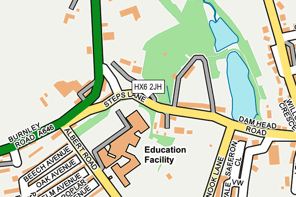 HX6 2JH map - OS OpenMap – Local (Ordnance Survey)