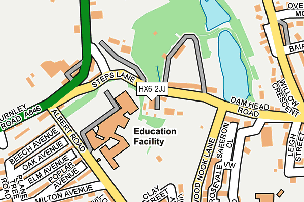 HX6 2JJ map - OS OpenMap – Local (Ordnance Survey)