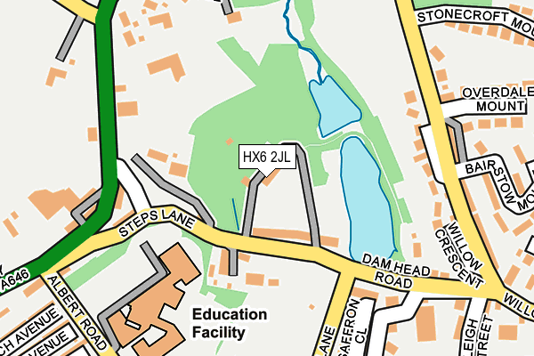 HX6 2JL map - OS OpenMap – Local (Ordnance Survey)