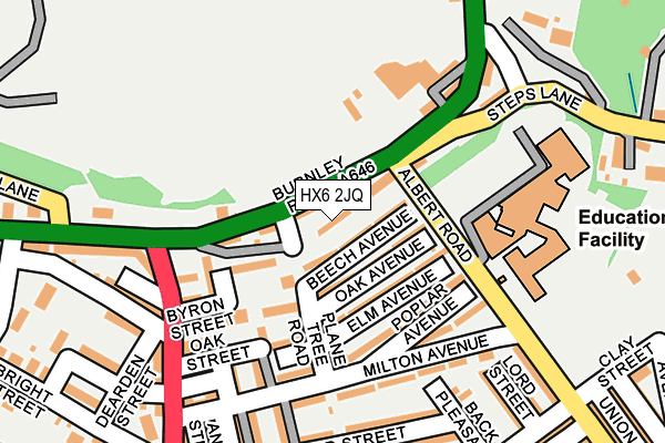 HX6 2JQ map - OS OpenMap – Local (Ordnance Survey)