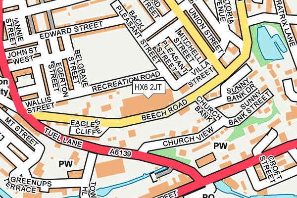 HX6 2JT map - OS OpenMap – Local (Ordnance Survey)