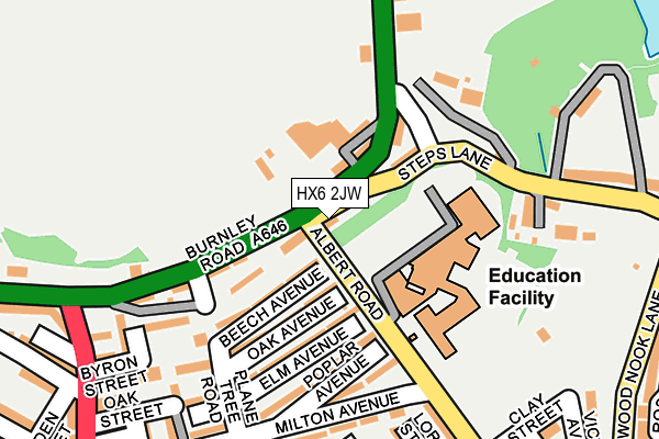 HX6 2JW map - OS OpenMap – Local (Ordnance Survey)