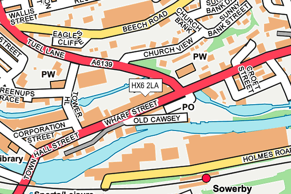 HX6 2LA map - OS OpenMap – Local (Ordnance Survey)