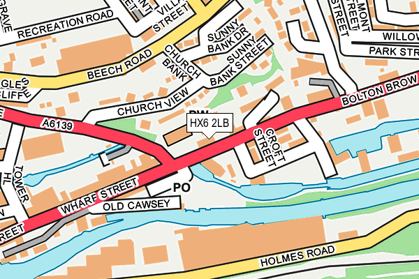 HX6 2LB map - OS OpenMap – Local (Ordnance Survey)