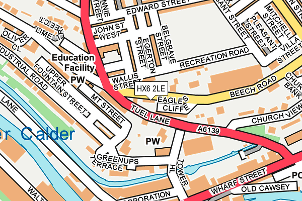 HX6 2LE map - OS OpenMap – Local (Ordnance Survey)