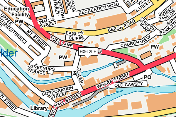 HX6 2LF map - OS OpenMap – Local (Ordnance Survey)