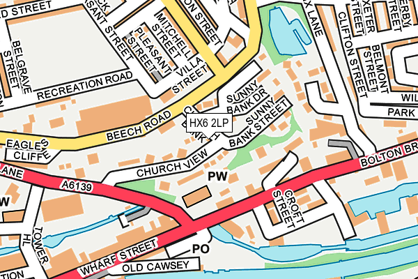 HX6 2LP map - OS OpenMap – Local (Ordnance Survey)