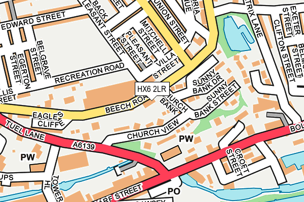 HX6 2LR map - OS OpenMap – Local (Ordnance Survey)