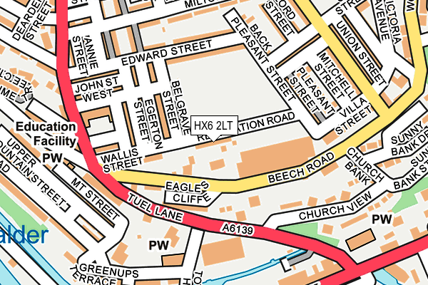 HX6 2LT map - OS OpenMap – Local (Ordnance Survey)