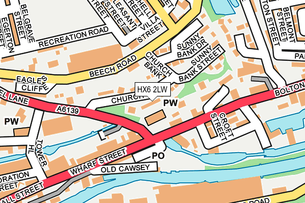 HX6 2LW map - OS OpenMap – Local (Ordnance Survey)