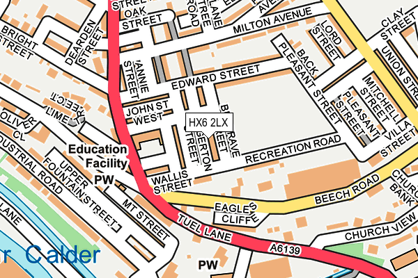 HX6 2LX map - OS OpenMap – Local (Ordnance Survey)