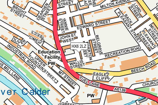 HX6 2LZ map - OS OpenMap – Local (Ordnance Survey)