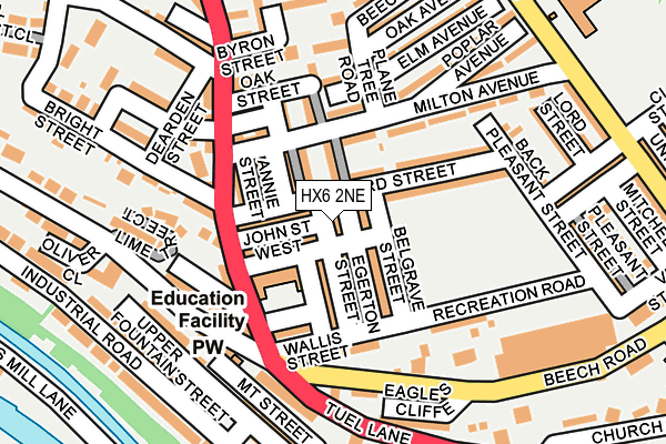 HX6 2NE map - OS OpenMap – Local (Ordnance Survey)