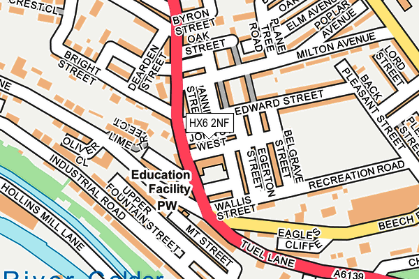 HX6 2NF map - OS OpenMap – Local (Ordnance Survey)