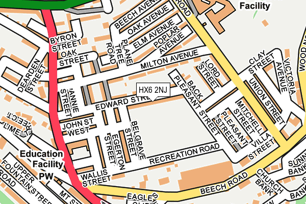 HX6 2NJ map - OS OpenMap – Local (Ordnance Survey)