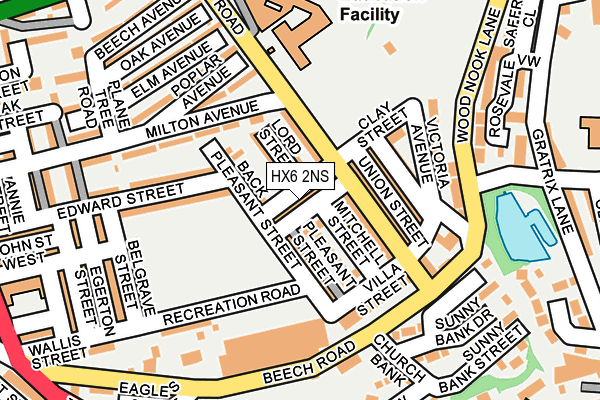 HX6 2NS map - OS OpenMap – Local (Ordnance Survey)