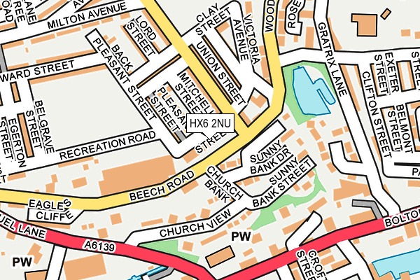 HX6 2NU map - OS OpenMap – Local (Ordnance Survey)