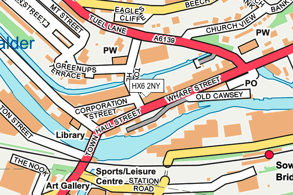 HX6 2NY map - OS OpenMap – Local (Ordnance Survey)